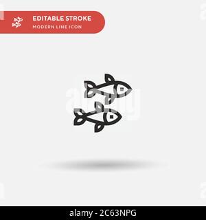 Fishes Simple vector icon. Illustration symbol design template for web mobile UI element. Perfect color modern pictogram on editable stroke. Fishes icons for your business project Stock Vector