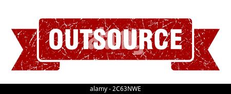 outsource ribbon. outsource grunge band sign. outsource banner Stock Vector