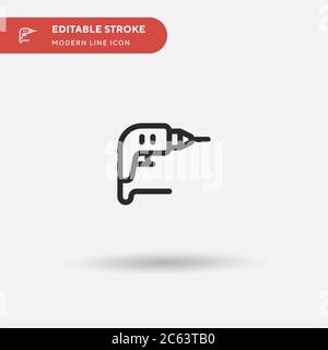Drilling Machine Simple vector icon. Illustration symbol design template for web mobile UI element. Perfect color modern pictogram on editable stroke. Stock Vector