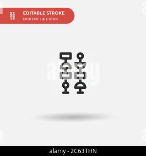 Skewers Simple vector icon. Illustration symbol design template for web mobile UI element. Perfect color modern pictogram on editable stroke. Skewers Stock Vector