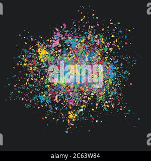 Multi-colored vector background of colorful drops and splashes of paint.Holi Festival of Colors Vector Illustration. Stock Vector