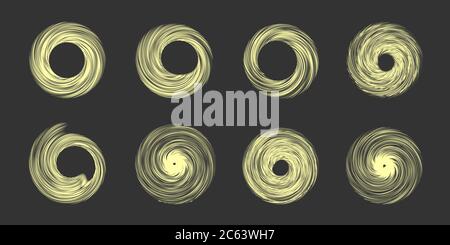 Set of spirals. Vector icons. Set of round swirls. Stock Vector