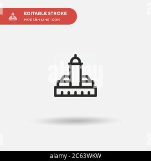 Hassan Mosque Simple vector icon. Illustration symbol design template for web mobile UI element. Perfect color modern pictogram on editable stroke. Ha Stock Vector