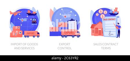 Global trade, distribution and logistics abstract concept vector illustrations. Stock Vector