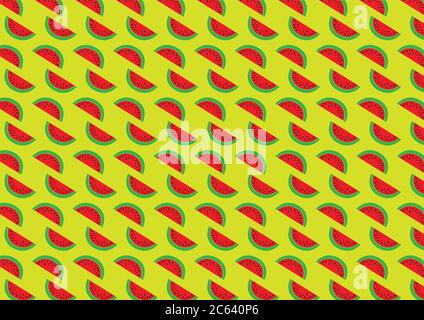 Summer pattern background design with bright watermelons. Vector illustration. Stock Vector