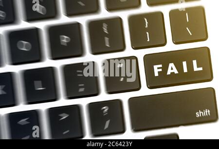 Text of FAIL on laptop keyboard Stock Photo