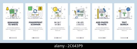 Habit tracking website and mobile app onboarding screens vector template Stock Vector