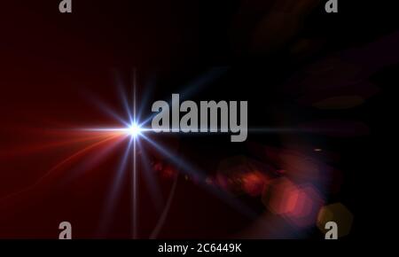 star with lens flare and zig zag effect made in 3d software Stock Photo