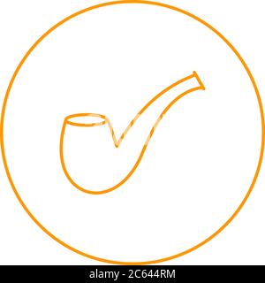 Unique Smoking Pipe Vector Line Icon Stock Vector