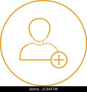 Unique Add Account Vector Line Icon Stock Vector