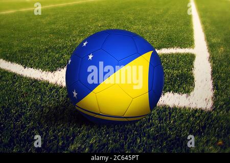 Reunion Ball On Corner Kick Position Soccer Field Background National  Football Theme On Green Grass Stock Photo - Download Image Now - iStock