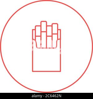 Unique Cigarette pack Vector Line Icon Stock Vector