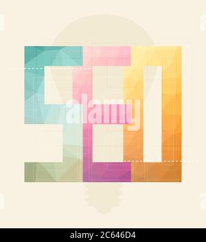 Flat design modern vector illustration concept of SEO word Stock Vector