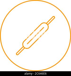 Unique Roller And Pin Vector Line Icon Stock Vector