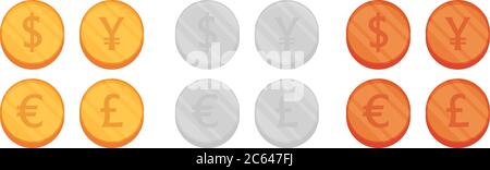 Flat Coin vector set Stock Vector