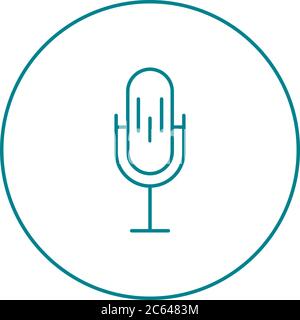 Unique Mic Vector Line Icon Stock Vector