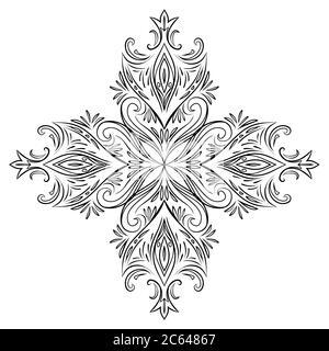 Vintage floral design element with swirls. Vector element for your creativity Stock Vector