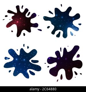 Set of watercolor blobs with space. Vector element for your creativity Stock Vector