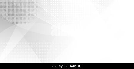Abstract white and gray geometric shine and layer element background with halftone effect. Vector illustration Stock Vector