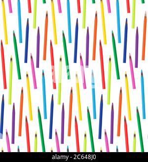 Seamless texture with colored pencils on dark background. Creative vector background for postcards, backgrounds, web sites and your creativity Stock Vector