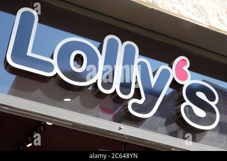 Bordeaux , Aquitaine / France - 07 05 2020 : lolly’s logo sign of store candy bar Candies chocolate and sweets in lollys shop Stock Photo