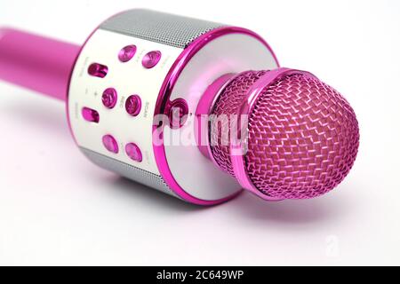 Portrait of Wireless Microphone For Handheld. Isolated on white background. Stock Photo