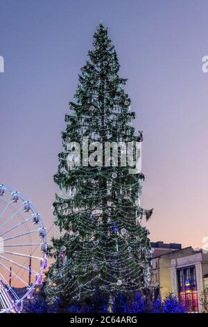 Jaude square downtown, Christmas decoration , Clermont Ferrand, Auvergne, France Stock Photo