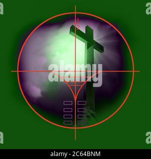 viewfinder of  sniper rifle made in 2d software Stock Photo