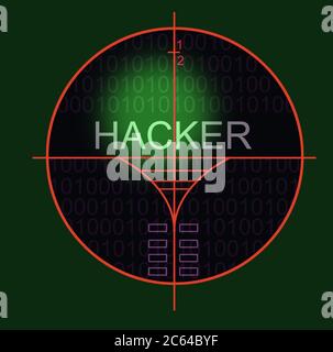 viewfinder of  sniper rifle made in 2d software Stock Photo