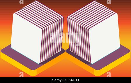 digital textile design of big boxes on abstract backgrounds Stock Vector