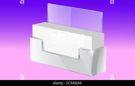 mock illustration of business cards holder on abstract background Stock Vector