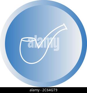 Unique Smoking Pipe Vector Line Icon Stock Vector