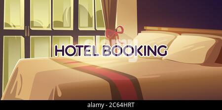 Hotel booking. Vector illustration. Stock Vector