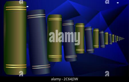 digital textile design of books on abstract background Stock Vector