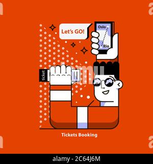 Book Flight Tickets Airline Deals. Stock Vector
