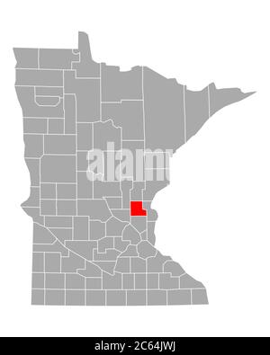 Map of Isanti in Minnesota Stock Photo