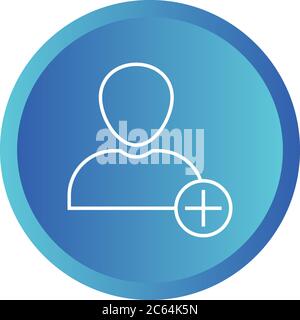 Unique Add Account Vector Line Icon Stock Vector
