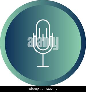 Unique Mic Vector Line Icon Stock Vector