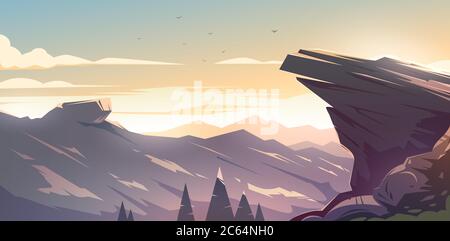 Unbelievable mountain landscape. Stock Vector