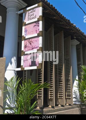 dh Galle Fort Hotel Asia GALLE FORT SRI LANKA Sign front exterior forts colonial Sri Lankan building Stock Photo