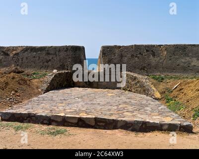 dh Colonial forts ramparts GALLE FORT SRI LANKA Dutch Fortress wall rampart battlements gun emplacement Stock Photo