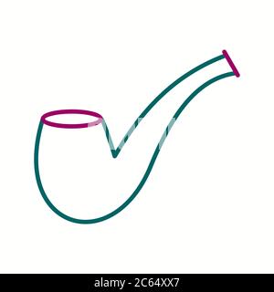 Unique Smoking Pipe Vector Line Icon Stock Vector