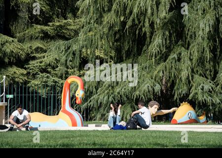 Italy, Lombardy, Milan, Triennale Museum Garden, Bagni Misteriosi by Giorgio De Chirico Stock Photo