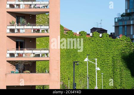 Italy, Lombardy, Milan, Isola District, detail of apartment buildings Stock Photo
