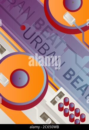 Designed modern DJ music banner. Vector illustration. Stock Vector