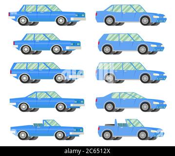 set of cars, vector flat style Stock Vector