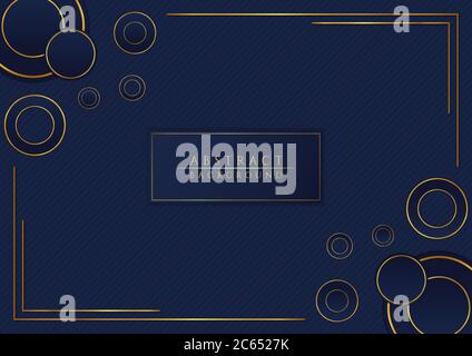 Luxury circle overlap layer gold metallic color frame pattern background. vector illustration. Stock Vector