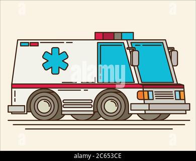 Ambulance cartoon flat vector Stock Vector