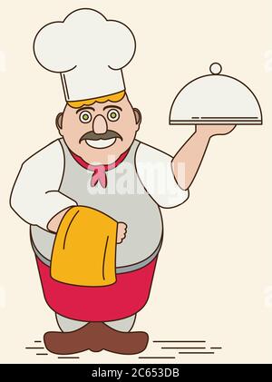 Vector cartoon chef flat Stock Vector