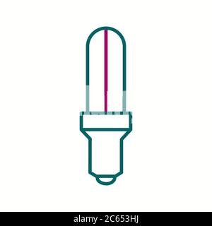 Unique Energy Saver Bulb Vector Line Icon Stock Vector